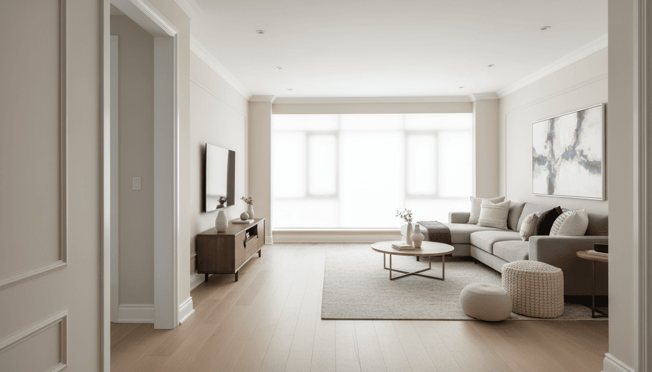 Bright modern home interior with natural light streaming through windows